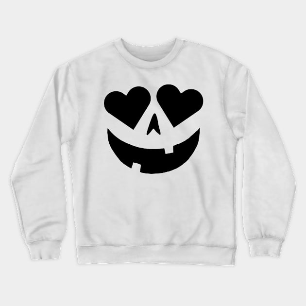 Pumpkin Heart Eye Face Jack O Lantern - Halloween Costume Crewneck Sweatshirt by HappyGiftArt